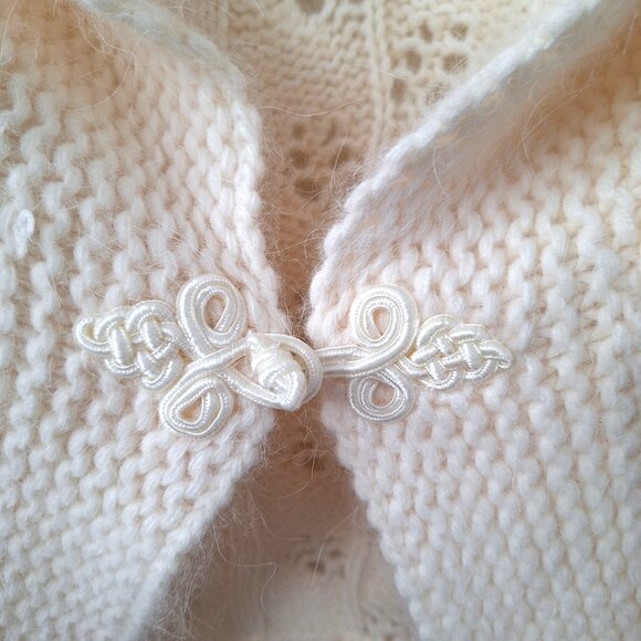Le Chateau Angora Blend Cream Cardigan - Picture 5 of 9